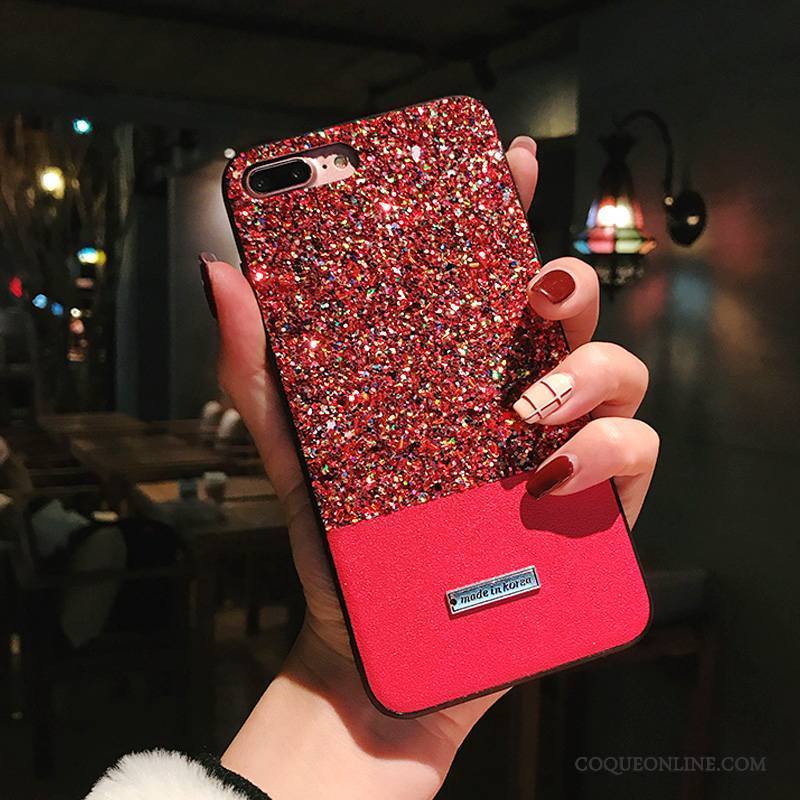 iPhone X Coloré Rose Coque De Téléphone Couture Couleurs Créatif Strass Tendance