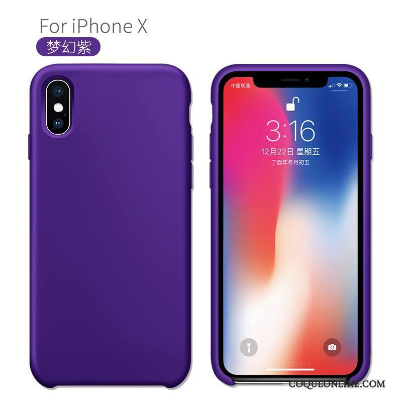 iPhone X Coque Bleu Créatif Protection Fluide Doux Étui Incassable Silicone