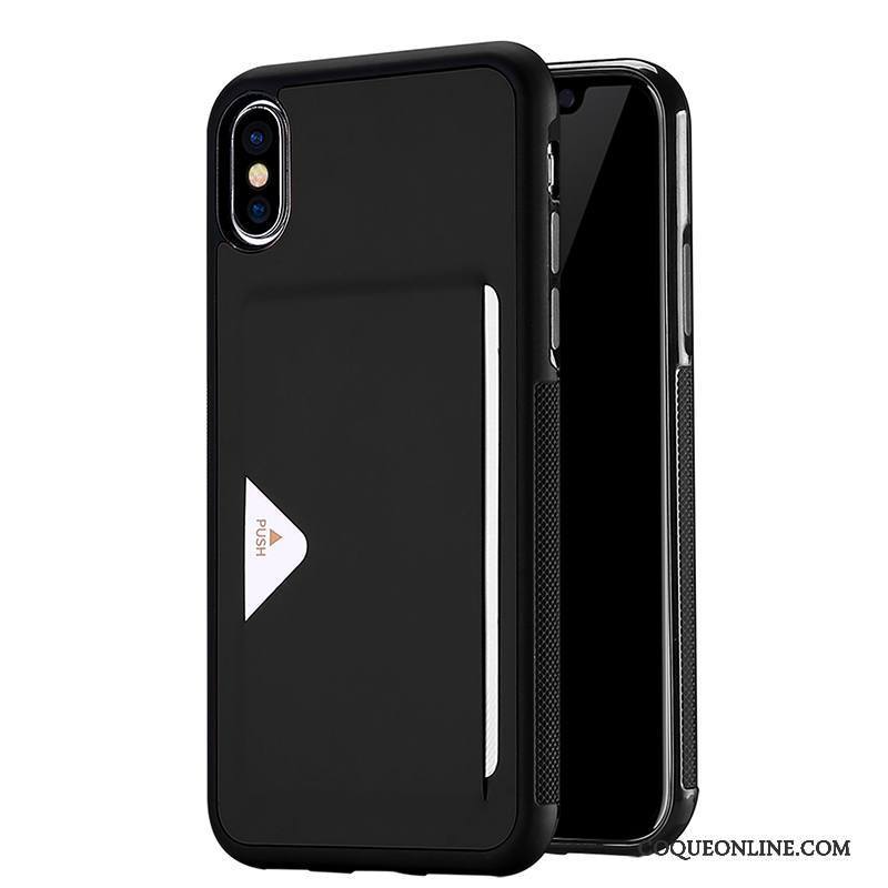 iPhone X Coque De Téléphone Fluide Doux Tout Compris Carte Étui En Cuir Protection Business