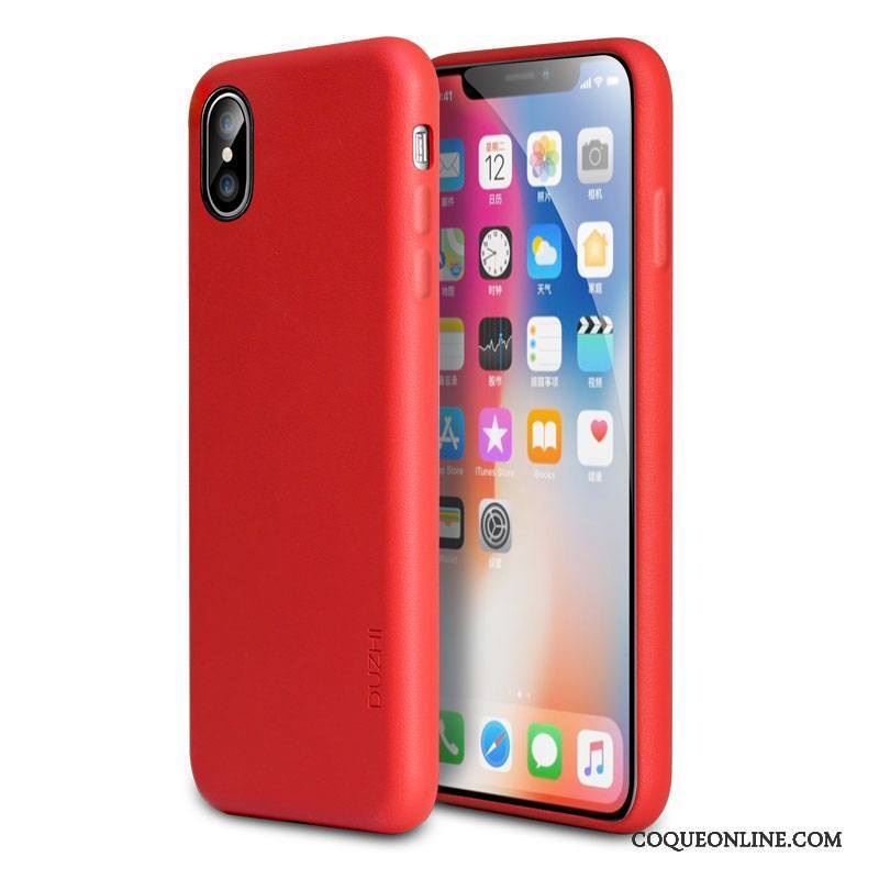 iPhone X Coque De Téléphone Protection Tendance Rouge Tout Compris Étui Incassable