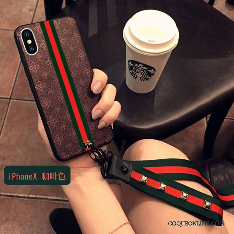 iPhone X Coque Fluide Doux Bordure Nouveau Incassable Tendance Étui Silicone