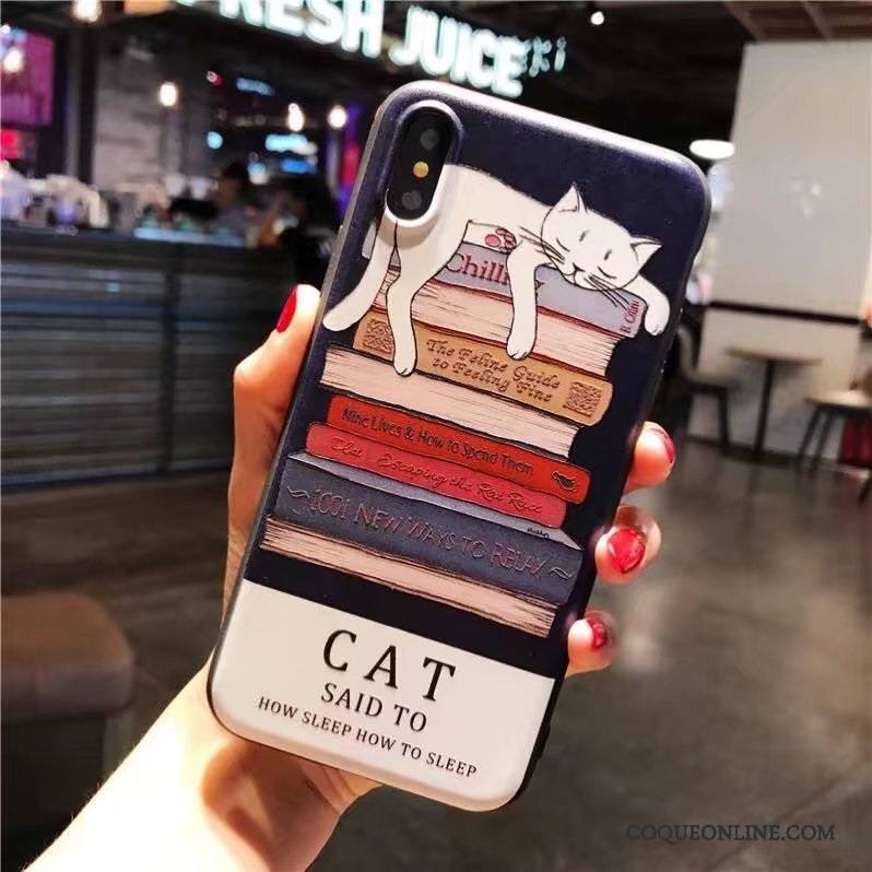 iPhone X Coque Gaufrage Créatif Silicone Fluide Doux Marque De Tendance Nouveau Tout Compris