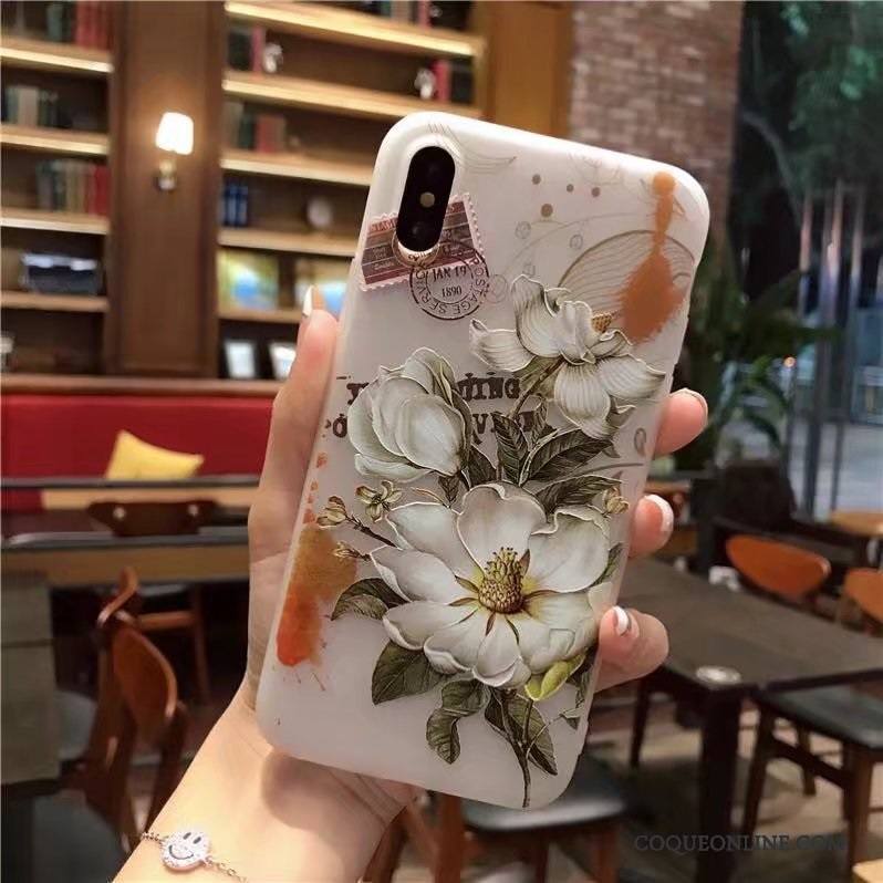 iPhone X Coque Gaufrage Créatif Silicone Fluide Doux Marque De Tendance Nouveau Tout Compris