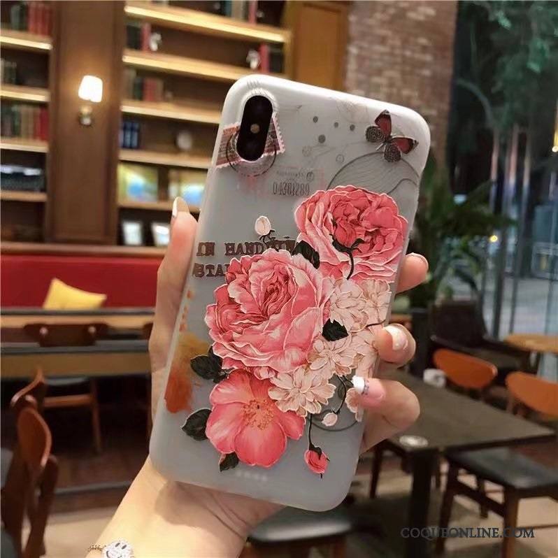 iPhone X Coque Gaufrage Créatif Silicone Fluide Doux Marque De Tendance Nouveau Tout Compris