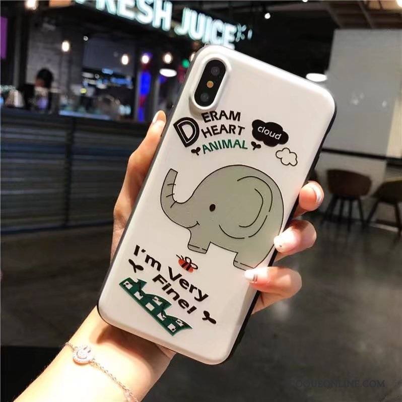 iPhone X Coque Gaufrage Créatif Silicone Fluide Doux Marque De Tendance Nouveau Tout Compris