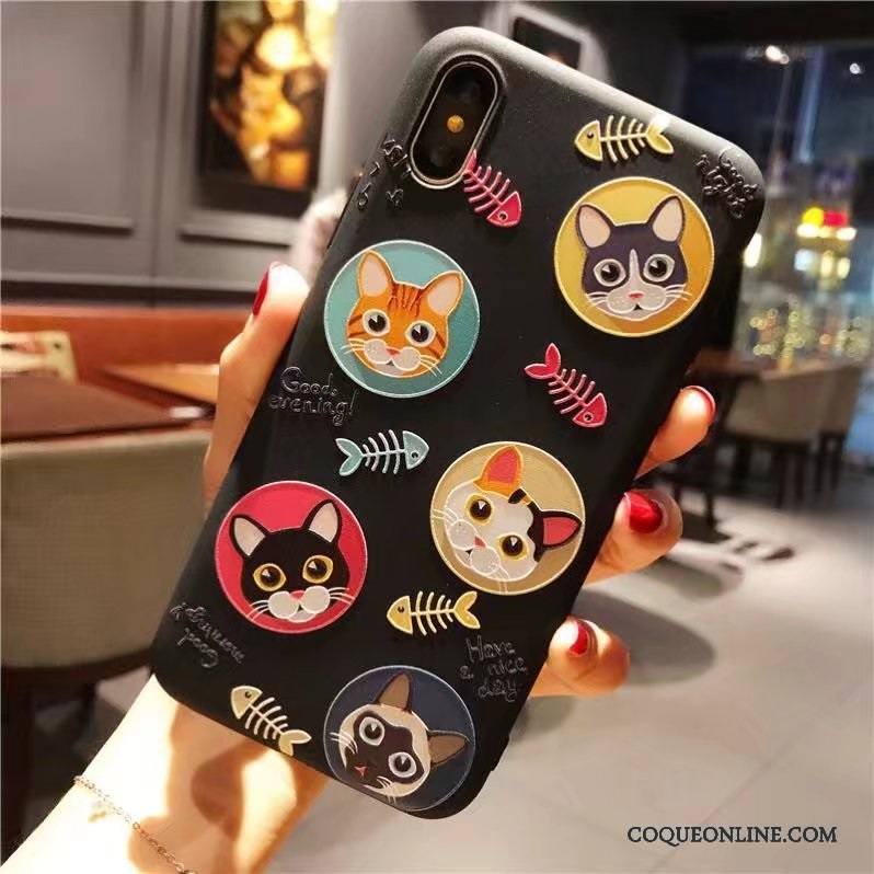 iPhone X Coque Gaufrage Créatif Silicone Fluide Doux Marque De Tendance Nouveau Tout Compris