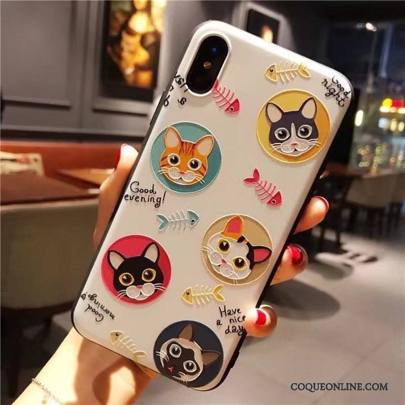 iPhone X Coque Gaufrage Créatif Silicone Fluide Doux Marque De Tendance Nouveau Tout Compris