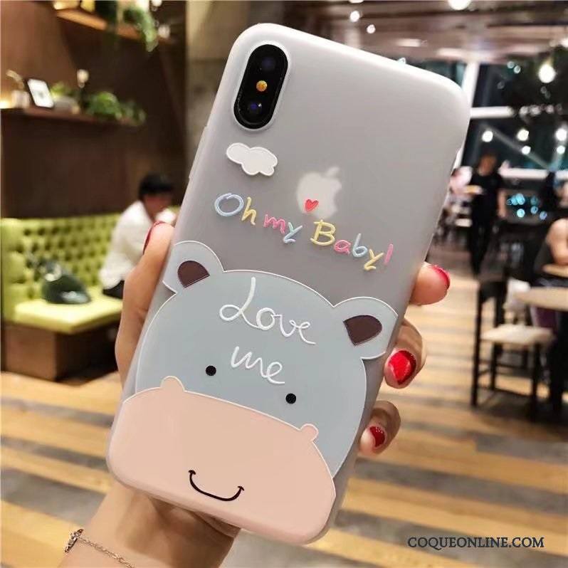 iPhone X Coque Gaufrage Créatif Silicone Fluide Doux Marque De Tendance Nouveau Tout Compris