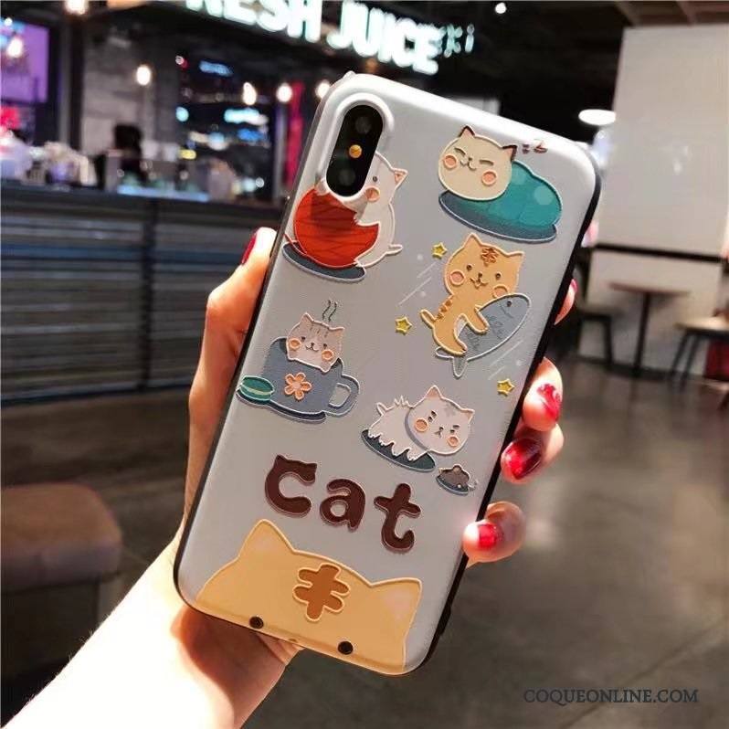 iPhone X Coque Gaufrage Créatif Silicone Fluide Doux Marque De Tendance Nouveau Tout Compris