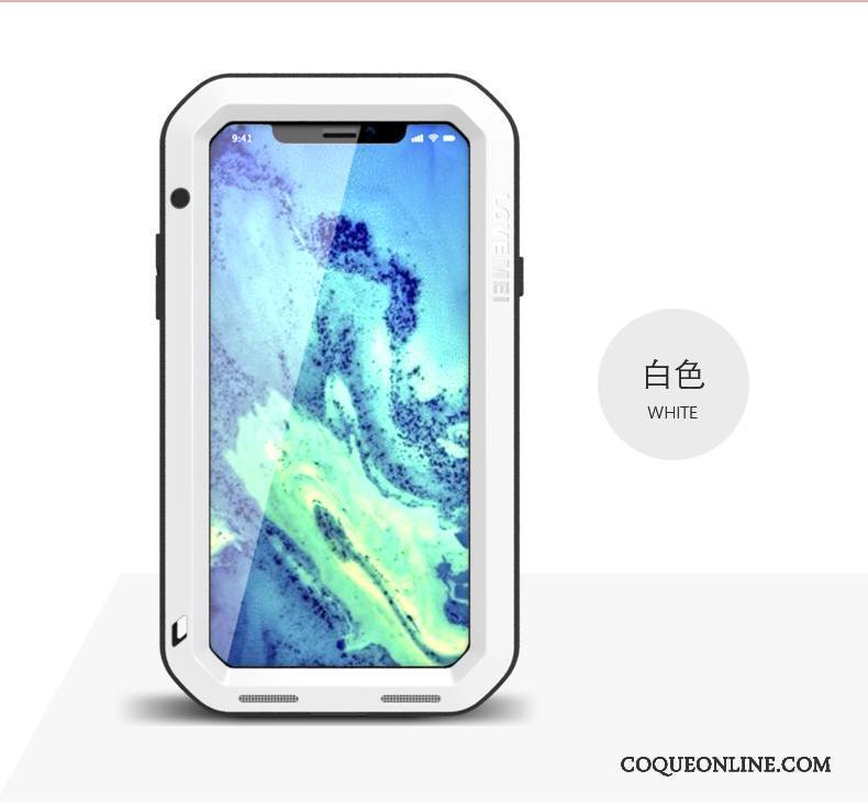 iPhone X Coque Incassable Silicone Étui Décompression Protection Outdoor Argent