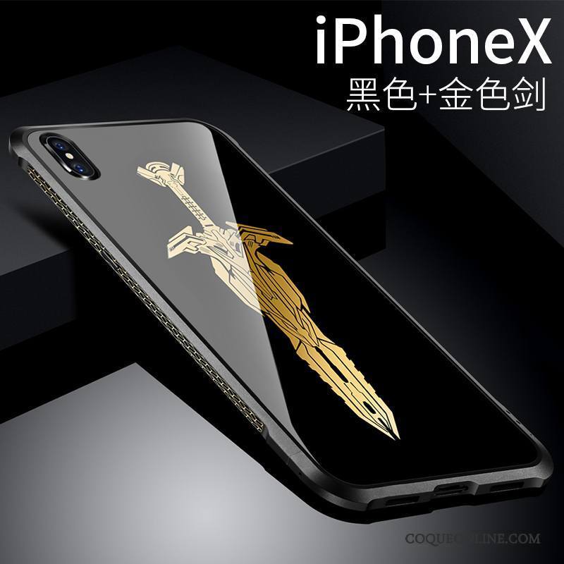 iPhone X Coque Marque De Tendance Border Difficile Protection Très Mince Métal Étui