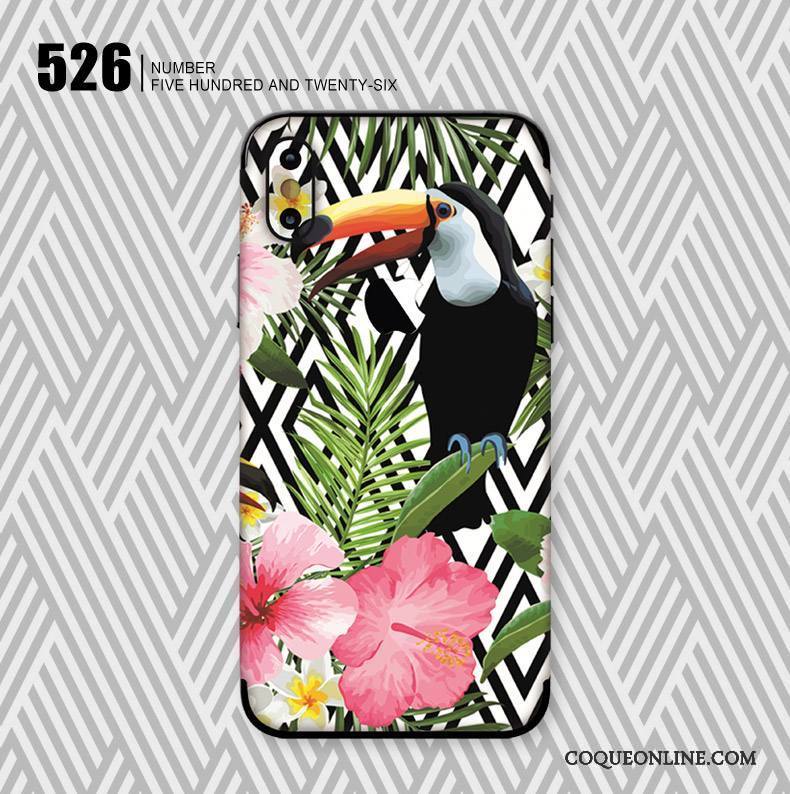 iPhone X Coque Membrane Téléphone Portable Art Protection Jaune Peinture Fleurs