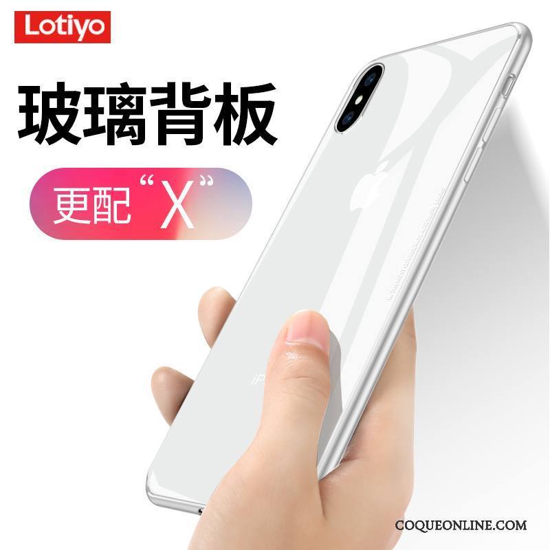 iPhone X Coque Noir Incassable Étui Silicone Verre Transparent Très Mince