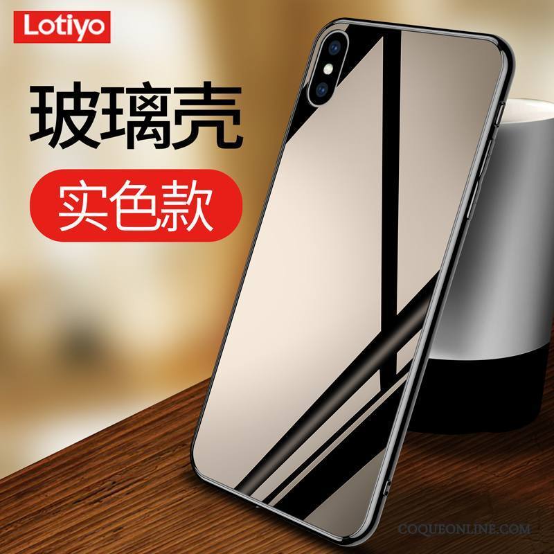 iPhone X Coque Noir Incassable Étui Silicone Verre Transparent Très Mince