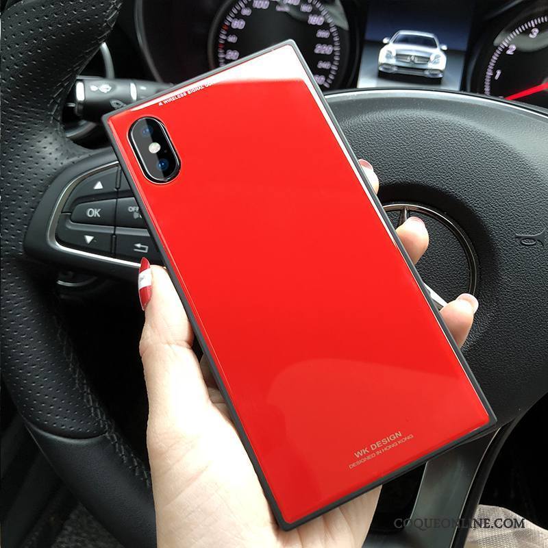 iPhone X Coque Nouveau Silicone Rouge Luxe Net Rouge Étui Clair