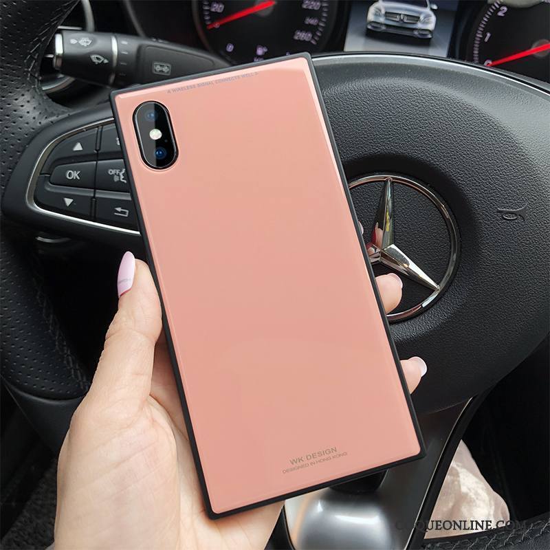 iPhone X Coque Nouveau Silicone Rouge Luxe Net Rouge Étui Clair