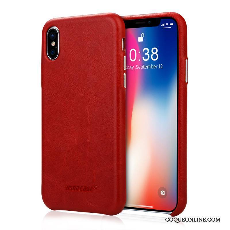 iPhone X Coque Protection Étui En Cuir Tendance Nouveau Cuir Véritable Incassable Business