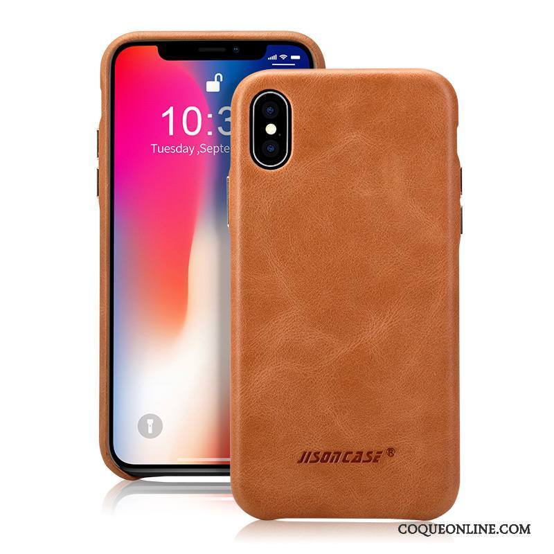 iPhone X Coque Protection Étui En Cuir Tendance Nouveau Cuir Véritable Incassable Business