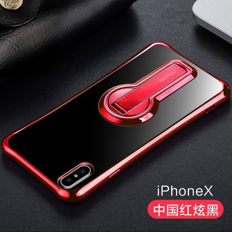 iPhone X Coque Rouge Tout Compris Support Étui Fluide Doux Incassable Nouveau