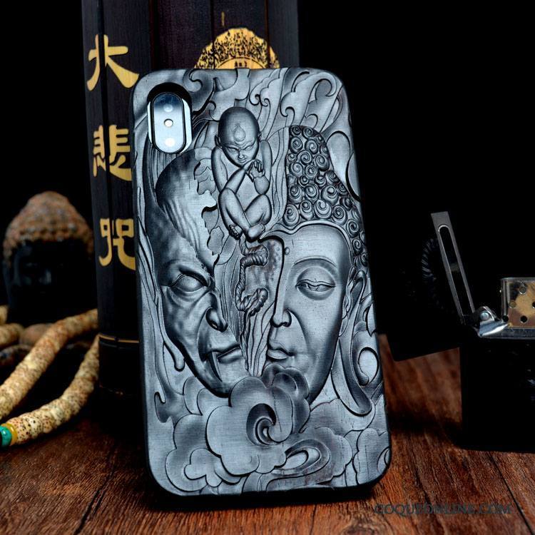 iPhone X Coque Tout Compris Bois De Santal Étui Ethnique Incassable Personnalité Créatif