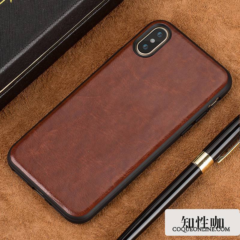 iPhone X Coque Tout Compris Étui Protection Incassable Très Mince Noir Étui En Cuir