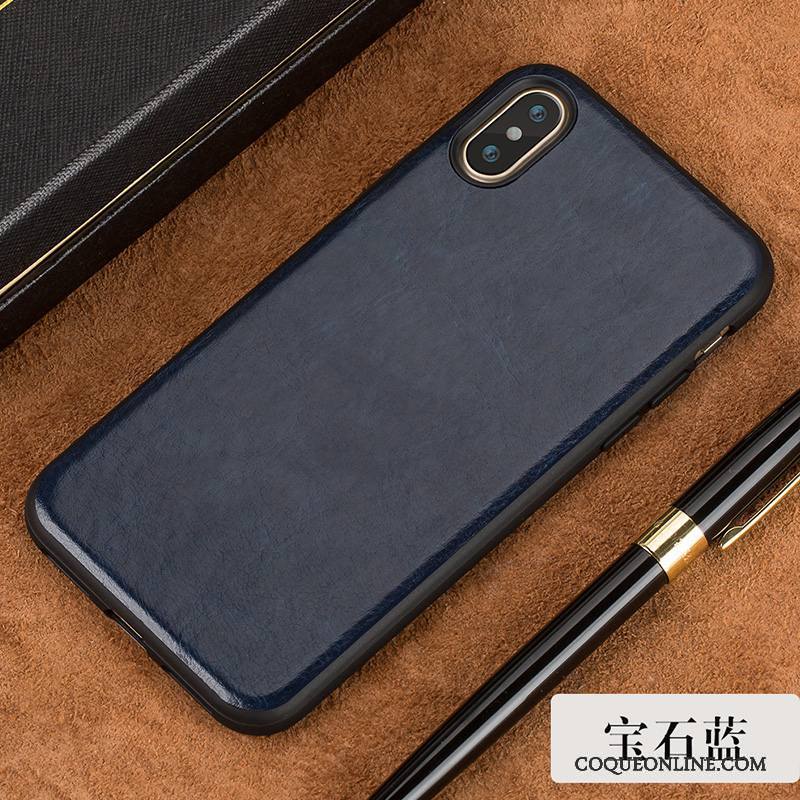 iPhone X Coque Tout Compris Étui Protection Incassable Très Mince Noir Étui En Cuir