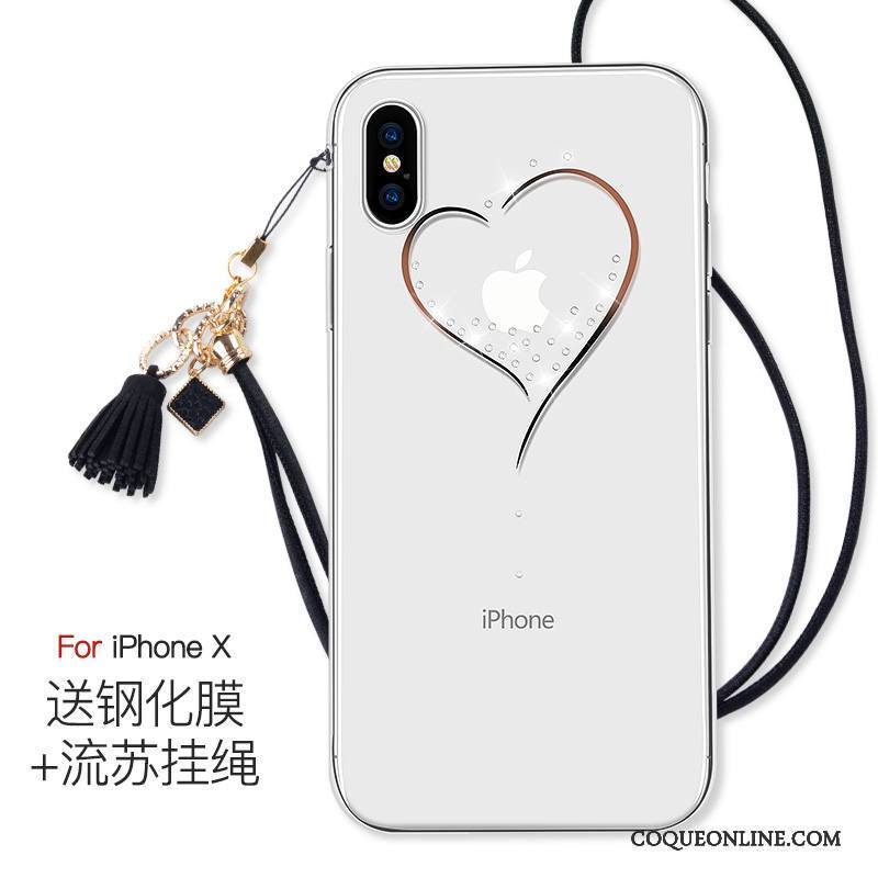 iPhone X Coque Transparent Anneau Incassable Rose Très Mince Nouveau Tout Compris