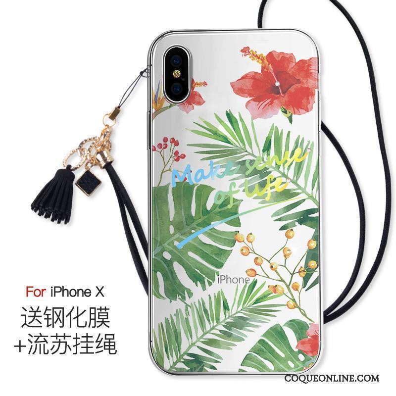 iPhone X Coque Transparent Anneau Incassable Rose Très Mince Nouveau Tout Compris