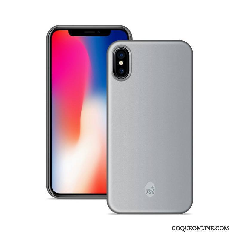 iPhone X Coque Très Mince Protection Délavé En Daim De Téléphone Orange