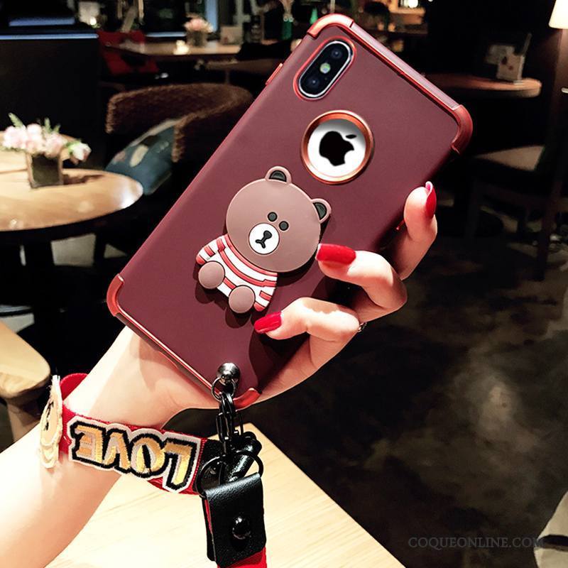 iPhone X Coque Étui Incassable Nouveau Charmant Vin Rouge Fluide Doux Ornements Suspendus