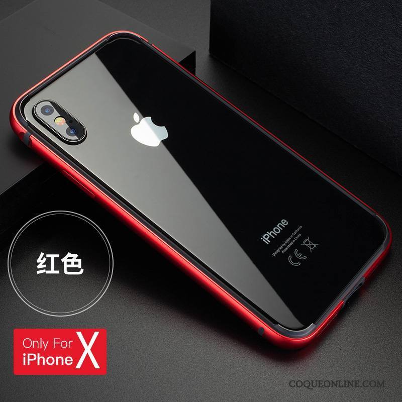 iPhone X Coque Étui Noir Métal Nouveau Protection Silicone Border