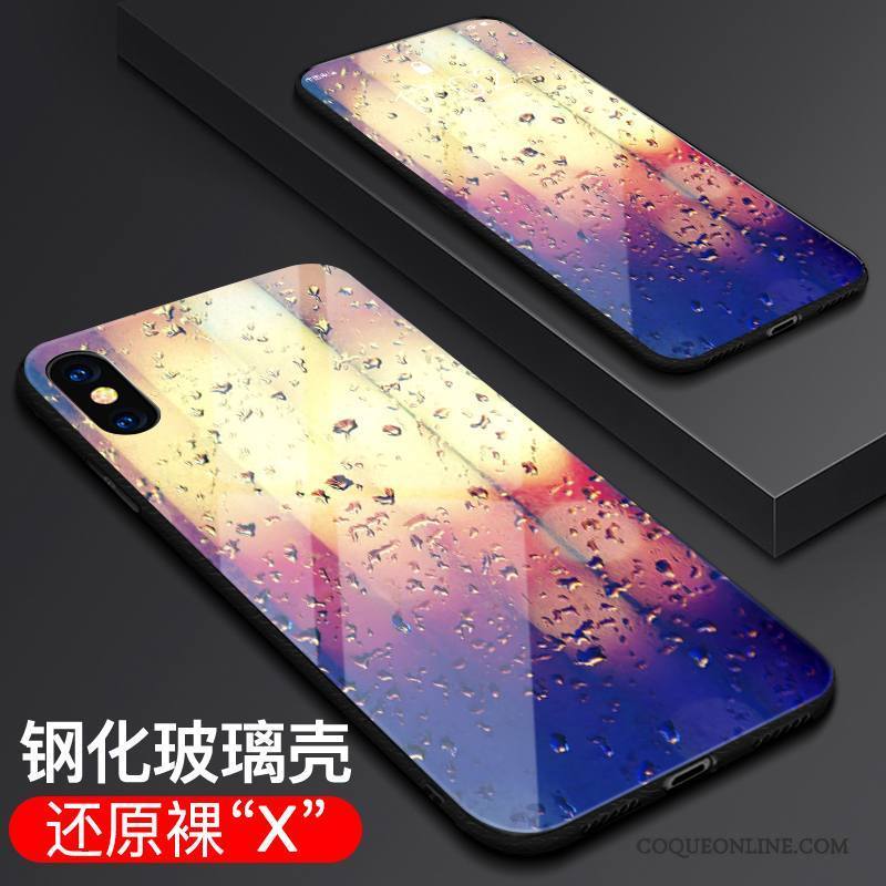 iPhone X Coque Étui Tout Compris Incassable Violet Très Mince Verre Tendance