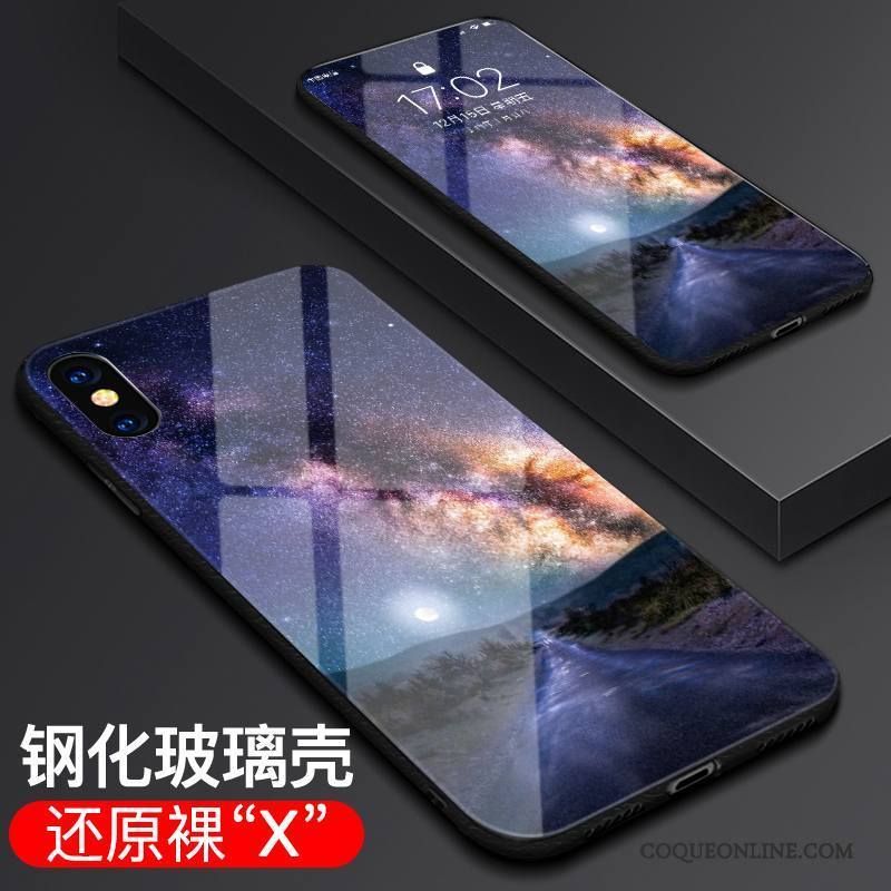 iPhone X Coque Étui Tout Compris Incassable Violet Très Mince Verre Tendance