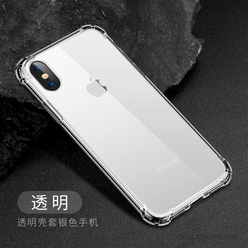 iPhone X Fluide Doux Ornements Suspendus Tout Compris Coque De Téléphone Silicone Incassable Noir