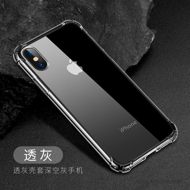 iPhone X Fluide Doux Ornements Suspendus Tout Compris Coque De Téléphone Silicone Incassable Noir