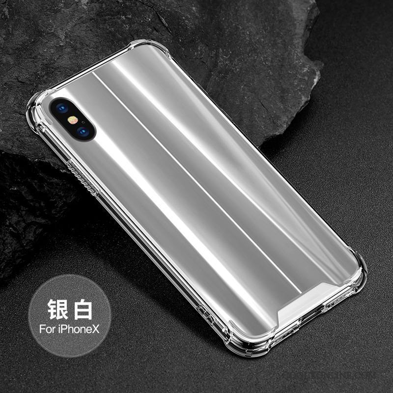 iPhone X Fluide Doux Ornements Suspendus Tout Compris Coque De Téléphone Silicone Incassable Noir