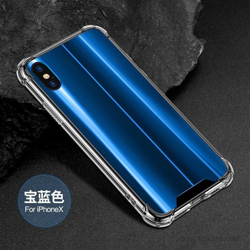 iPhone X Fluide Doux Ornements Suspendus Tout Compris Coque De Téléphone Silicone Incassable Noir