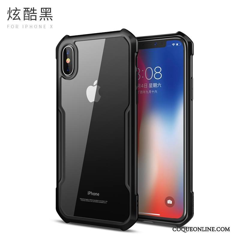 iPhone X Fluide Doux Étui Protection Coque De Téléphone Noir Tout Compris Silicone