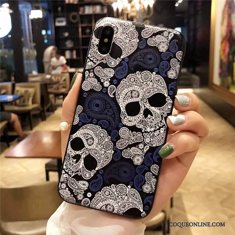 iPhone X Gaufrage Incassable Coque De Téléphone Art Étui Fluide Doux Très Mince