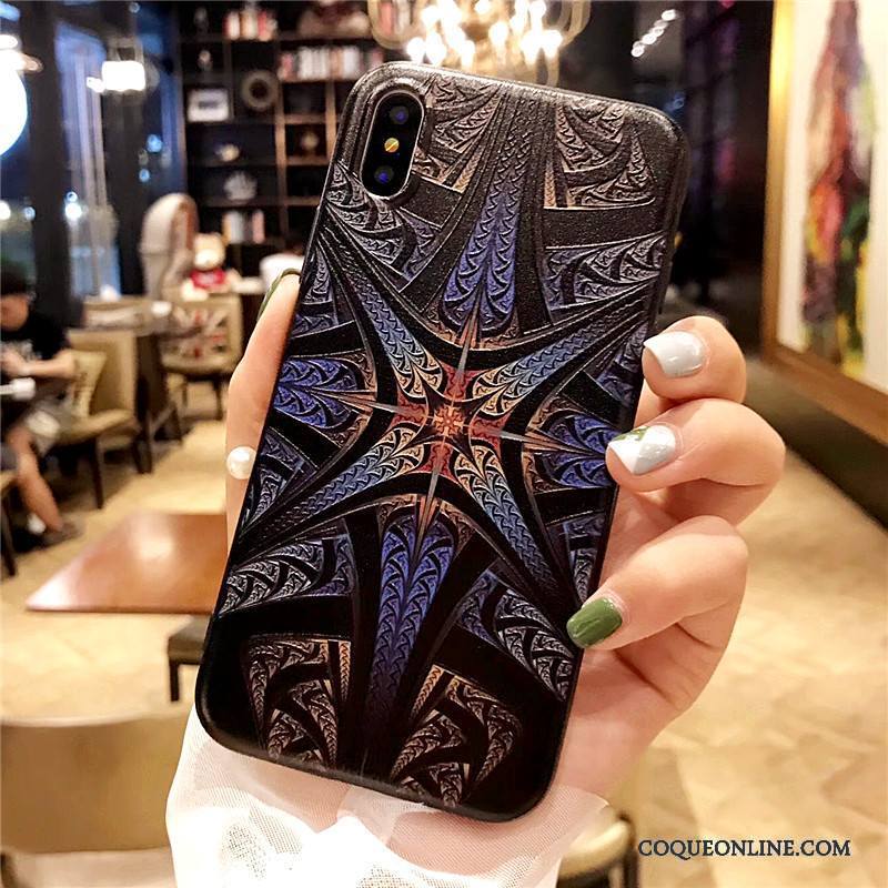 iPhone X Gaufrage Incassable Coque De Téléphone Art Étui Fluide Doux Très Mince