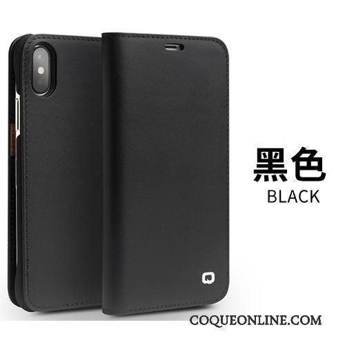 iPhone X Incassable Coque De Téléphone Cuir Véritable Étui En Cuir Simple Housse Business