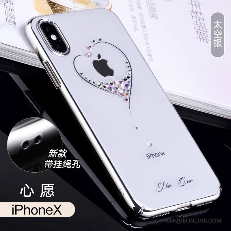 iPhone X Incassable Nouveau Coque De Téléphone Noir Strass Étui Luxe