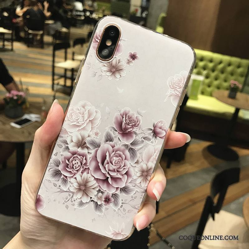 iPhone X Incassable Peinture Ornements Suspendus Fluide Doux Silicone Coque De Téléphone Marque De Tendance