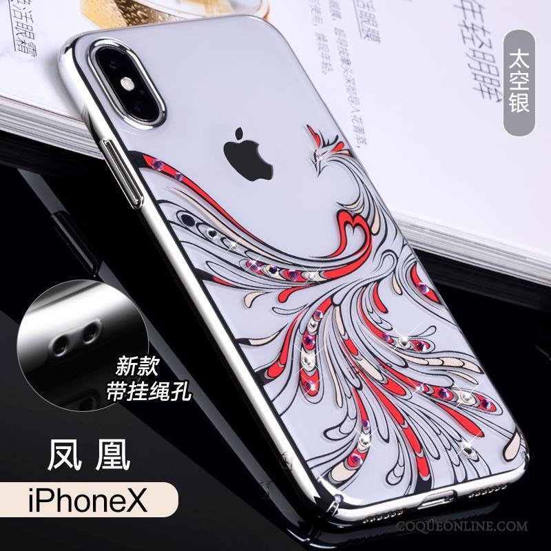 iPhone X Marque De Tendance Coque De Téléphone Ornements Suspendus Incassable Étui Tout Compris Luxe