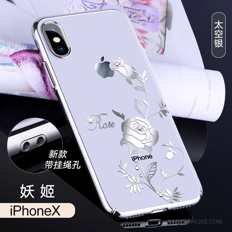 iPhone X Marque De Tendance Coque De Téléphone Ornements Suspendus Incassable Étui Tout Compris Luxe