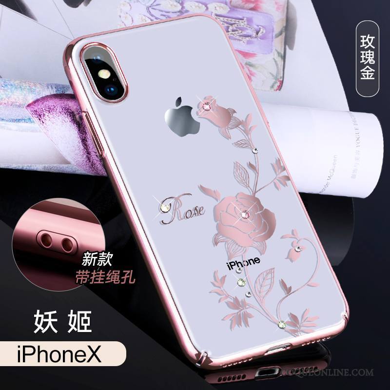 iPhone X Marque De Tendance Coque De Téléphone Ornements Suspendus Incassable Étui Tout Compris Luxe