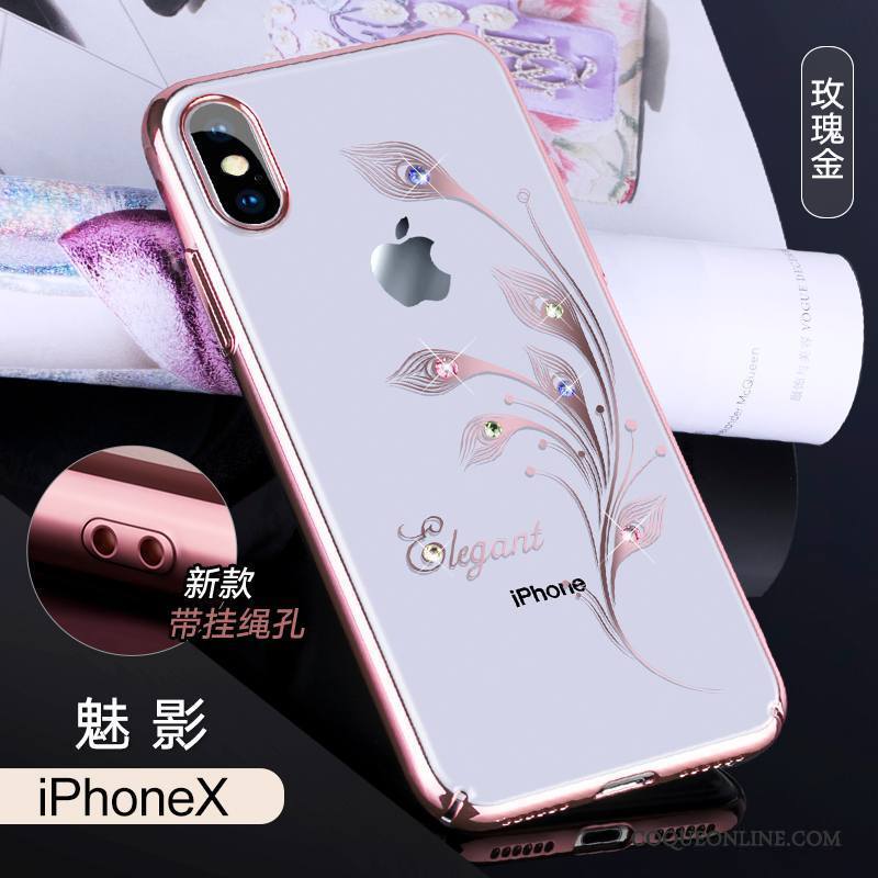 iPhone X Marque De Tendance Coque De Téléphone Ornements Suspendus Incassable Étui Tout Compris Luxe