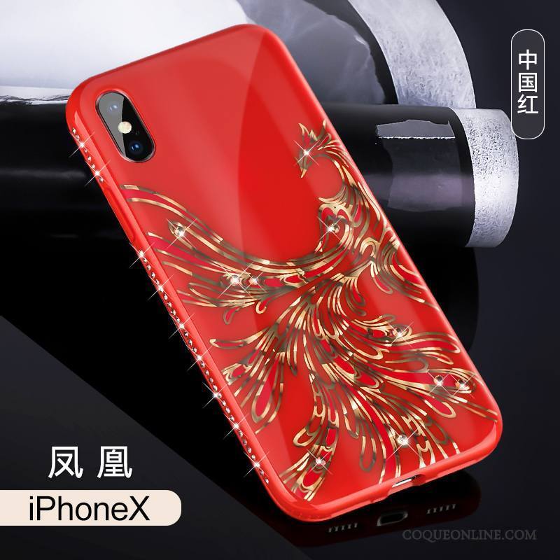 iPhone X Marque De Tendance Nouveau Incassable Coque De Téléphone Strass Noir Tout Compris