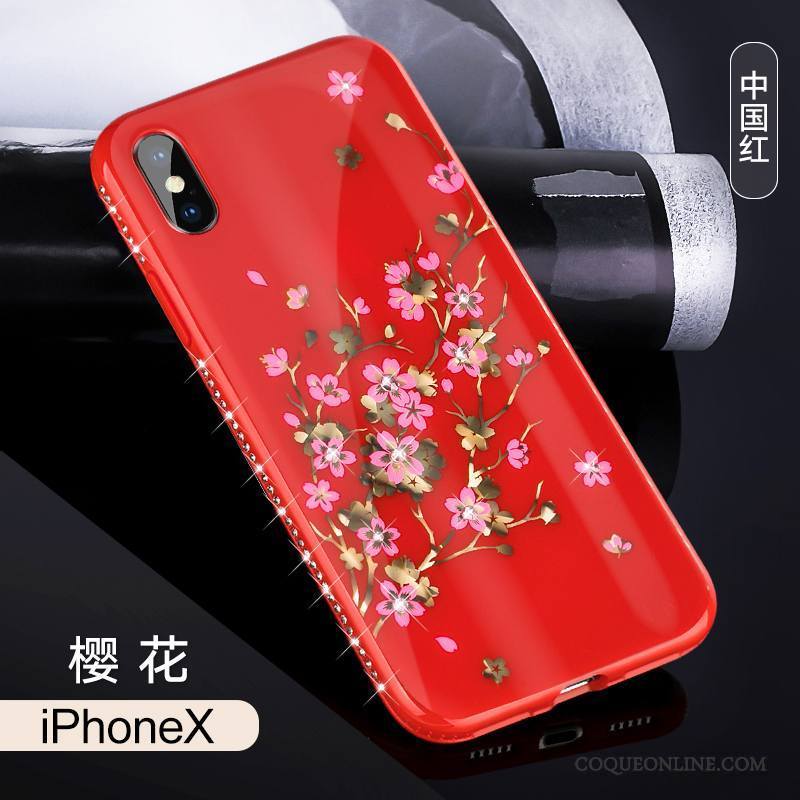 iPhone X Marque De Tendance Nouveau Incassable Coque De Téléphone Strass Noir Tout Compris