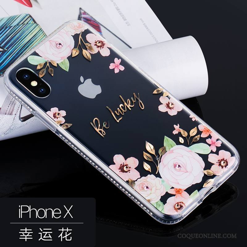 iPhone X Marque De Tendance Strass Silicone Coque De Téléphone Luxe Nouveau Incassable